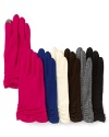 This winter, try these ladylike gloves with ruched wrists and tech-sensitive fingertips for stylish and cozy texting.