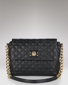 Master both uptown chic and downtown cool with this quilted leather shoulder bag from Marc Jacobs. Master both uptown chic and downtown cool with this quilted leather shoulder bag from Marc Jacobs.
