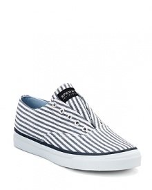 A laid-back sneaker from Sperry Top-Sider, dressed up and ready to go in an allover stripe print.