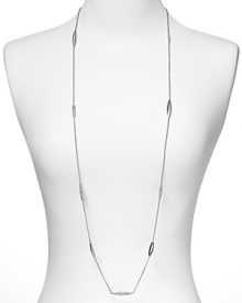 Perfect feminine style with this long-link necklace from Nadri. It's crystal pave flowers form a delicate daisy chain around your neck. Perfect feminine style with this long-link necklace from Nadri. It's crystal pave flowers form a delicate daisy chain around your neck.