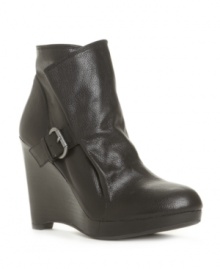 Max Studio's Avric wedge booties are a must-have for your fall shoe collection! With buckle hardware detailing and a stacked wedge heel, they're available in leather or suede. Wear them on weekends and add polish to even your most laid-back looks. Max Studio's Avric wedge booties are a must-have for your fall shoe collection! With buckle hardware detailing and a stacked wedge heel, they're available in leather or suede. Wear them on weekends and add polish to even your most laid-back looks.