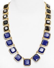 Crazy about color. This tonal tile necklace from kate spade new york is all about hue, accented by gorgeous graduated gemstones in captivating shades of blue