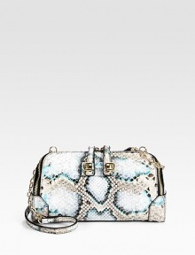 EXCLUSIVELY AT SAKS. Ultra-rich textured python in a versatile, lady-like shape. Detachable chain shoulder strap, 14¾ dropTop zip closureOne inside open pocketLeather lining9W X 4¾H X 2½DMade in Italy EXCLUSIVELY AT SAKS. Ultra-rich textured python in a versatile, lady-like shape. Detachable chain shoulder strap, 14¾ dropTop zip closureOne inside open pocketLeather lining9W X 4¾H X 2½DMade in Italy