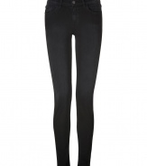 The tried and true favorite of the fashion set, these J Brand jeans are easy and flattering with a skinny leg and plenty of stretch - Classic five-pocket style, zip fly, button closure, belt loops - Slim fit - Wear with a pullover, leather jacket, and booties