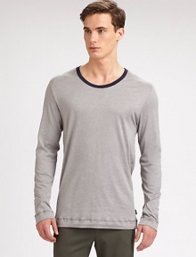 Soft and comfortable, this versatile tee can be worn for sleep, lounge or as an outerwear shirt, featuring contrasting trim at the collar.CrewneckCottonMachine washImported Soft and comfortable, this versatile tee can be worn for sleep, lounge or as an outerwear shirt, featuring contrasting trim at the collar.CrewneckCottonMachine washImported