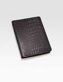 Handmade and refillable book to conveniently hold your lists and notes. A rich leather cover is filled with 144 perforated, lined pages. Gold-gilded premium paper Fabric lining 5½ X 7½ Made in USA Handmade and refillable book to conveniently hold your lists and notes. A rich leather cover is filled with 144 perforated, lined pages. Gold-gilded premium paper Fabric lining 5½ X 7½ Made in USA