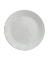 These elegant Bliss dinner plates from Monique Lhuillier for Royal Doulton are made for every day, shaped for modern decor and draped with romantic florals in a soft, muted palette.