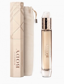 Burberry Body is an effortlessly sensual, feminine fragrance. An eclectic combination of luxurious ingredients. Top notes of fresh green absinthe, illuminating peach and delicate freesia. Floral heart notes of natural rose absolute, iris and warm sandalwood. Base notes of woody cashmeran, creamy vanilla, amber and musk. Burberry Body is an effortlessly sensual, feminine fragrance. An eclectic combination of luxurious ingredients. Top notes of fresh green absinthe, illuminating peach and delicate freesia. Floral heart notes of natural rose absolute, iris and warm sandalwood. Base notes of woody cashmeran, creamy vanilla, amber and musk.