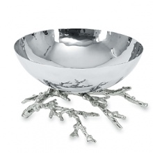 A lively cluster of coral supports the mirrored bowl of this elegant serving piece, evoking the interwoven web of ocean life. Its ample size makes it excellent for serving anything from lump crab salad to steamed mussels. A lively cluster of coral supports the mirrored bowl of this elegant serving piece, evoking the interwoven web of ocean life. Its ample size makes it excellent for serving anything from lump crab salad to steamed mussels.
