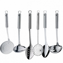 Since 1853 WMF has produced quality-designed products for professional and home use. In keeping with tradition the Profi Plus line of kitchen tools and gadgets are produced and tested with key factors that affect cooking performance: weight, balance, size. The result is over 100 perfect designed tools to choose from - Variety is the spice of life. 18/10 stainless steel, dishwasher safe. Shown left to right: skimming ladle, sauce ladle, slotted serving spoon, small wok strainer, serving spoon, soup ladle. Since 1853 WMF has produced quality-designed products for professional and home use. In keeping with tradition the Profi Plus line of kitchen tools and gadgets are produced and tested with key factors that affect cooking performance: weight, balance, size. The result is over 100 perfect designed tools to choose from - Variety is the spice of life. 18/10 stainless steel, dishwasher safe. Shown left to right: skimming ladle, sauce ladle, slotted serving spoon, small wok strainer, serving spoon, soup ladle.