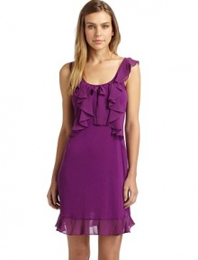 THE LOOKV-neck with bow detailRuffled neckline and strapsRuffled hemTHE FITAbout 34 from shoulder to hemTHE MATERIALPolyester/rayonCARE & ORIGINMachine washImportedModel shown is 5'9 (175cm) wearing US size Small. THE LOOKV-neck with bow detailRuffled neckline and strapsRuffled hemTHE FITAbout 34 from shoulder to hemTHE MATERIALPolyester/rayonCARE & ORIGINMachine washImportedModel shown is 5'9 (175cm) wearing US size Small.