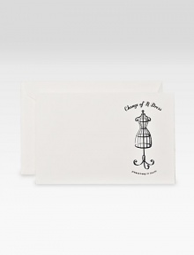 The quintessential combination of wit and whimsy, these 10 change of address cards are adorned with an iconic iron mannequin. Set of 10 notecards and envelopesInkjet and laser printable4.25W X 6.4HMade in USA The quintessential combination of wit and whimsy, these 10 change of address cards are adorned with an iconic iron mannequin. Set of 10 notecards and envelopesInkjet and laser printable4.25W X 6.4HMade in USA