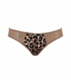 Stylish slip in fine brown synthetic fiber - very comfortable due to stretch content - elegant leopard print - cute bow and pleasant medium wide waistband - perfect snug fit - stylish, sexy, seductive - fits under (almost) all outfits