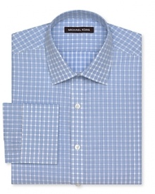 Michael Kors Check Dress Shirt - Classic Fit, French Cuffs Michael Kors Check Dress Shirt - Classic Fit, French Cuffs