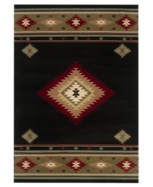 Broaden your palette with Southwest flavor. This St. Lawrence rug depicts a versatile diamond pattern in midnight black for a look that's as elegant as it is casual. Crafted of durable polypropylene for years of long-lasting beauty.