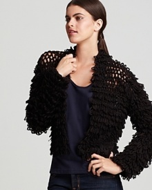 Knit loops lend dimension to this cozy Ella Moss Jacket. Layer it over basic tanks and party frocks alike. Knit loops lend dimension to this cozy Ella Moss Jacket. Layer it over basic tanks and party frocks alike.