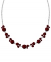 Paint the town red with this necklace from 2028. Crafted from silver-tone mixed metal, the red glass accents  adorning the necklace make a bold statement. Approximate adjustable length: 16 inches. Approximate width: 1/3 inch.