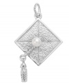 Top of the class! Pay homage to a recent graduate with Rembrandt's graduation cap charm. Set in sterling silver, it's adorned with an imitation pearl. Approximate drop: 1 inch.