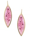 Conquer your style fixation. Kenneth Cole's Crush earrings feature purple-hued glass accents set in gold-plated mixed metal. Approximate drop: 2-1/4 inches.