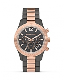 Be a good sport with two-tone watch from MICHAEL Michael Kors, boasting a bold dial and sleek bracelet. Designed for performance and style, it's the ultimate in athletic cool. Be a good sport with two-tone watch from MICHAEL Michael Kors, boasting a bold dial and sleek bracelet. Designed for performance and style, it's the ultimate in athletic cool.