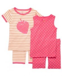 Smitten. Pretty patterns will charm everyone she sees when she's wearing anything from this 4-piece shirts and shorts set from Carter's. Smitten. Pretty patterns will charm everyone she sees when she's wearing anything from this 4-piece shirts and shorts set from Carter's.
