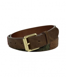 Gorgeous, dark brown leather belt features decorative beading that dresses up in even the most casual look with subtle, bohemian style - Medium width, it features a classic shape and slightly bevelled buckle - Wear with favorite boyfriend jeans or cut-off shorts and favorite gold-color leather thongs Gorgeous, dark brown leather belt features decorative beading that dresses up in even the most casual look with subtle, bohemian style - Medium width, it features a classic shape and slightly bevelled buckle - Wear with favorite boyfriend jeans or cut-off shorts and favorite gold-color leather thongs