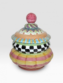 Pure American charm, handcrafted and individually painted by master ceramics artisans in an array of checks, stripes and carnival colors. For an especially one-of-a kind touch, each piece bears the hand-placed stamps of the artisans who created it. Dishwasher- and microwave-safe 24-ounce capacity 9W X 6H Made in USA Pure American charm, handcrafted and individually painted by master ceramics artisans in an array of checks, stripes and carnival colors. For an especially one-of-a kind touch, each piece bears the hand-placed stamps of the artisans who created it. Dishwasher- and microwave-safe 24-ounce capacity 9W X 6H Made in USA