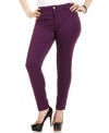 Score one of the season's coolest looks with Celebrity Pink Jeans' plus size skinny jeans, showcasing a purple wash!