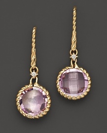Faceted amethyst adds brilliant color to intricately detailed 18K yellow gold. By Roberto Coin. Faceted amethyst adds brilliant color to intricately detailed 18K yellow gold. By Roberto Coin.