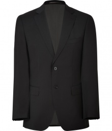 Streamlined and sleek, this wool blazer from Baldessarini brings elegant appeal to any ensemble - Notched lapels, long sleeves, two-button closure, flap pockets, double back vent - Tailored slim fit - Wear with matching pants, jeans, or chinos Streamlined and sleek, this wool blazer from Baldessarini brings elegant appeal to any ensemble - Notched lapels, long sleeves, two-button closure, flap pockets, double back vent - Tailored slim fit - Wear with matching pants, jeans, or chinos
