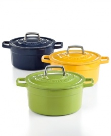 Your go-to for getting it done right in the kitchen, this versatile round dish is perfect for baking casseroles, browning meats and much, much more. The heavy-duty construction distributes heat evenly, locking moisture in to slow-cooked stews and braised roasts. From prep to presentation, this attractive enameled cast iron pot goes with ease, featuring generously sized handles for a secure, confident grip. Lifetime warranty. Your go-to for getting it done right in the kitchen, this versatile round dish is perfect for baking casseroles, browning meats and much, much more. The heavy-duty construction distributes heat evenly, locking moisture in to slow-cooked stews and braised roasts. From prep to presentation, this attractive enameled cast iron pot goes with ease, featuring generously sized handles for a secure, confident grip. Lifetime warranty.