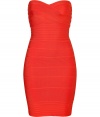 A quintessential cocktail staple, this Herv? L?ger bandage dress makes a bold impact and expertly hugs every curve - Sweetheart neckline, strapless, bandage style, exposed back zip closure - Extra form-fitting - Style with metallic heels and a statement clutch