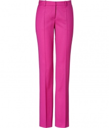 Your workweek style just got more chic with these straight leg pants from Hugo - Flat front, belt loops, off-seam pockets, single back welt pocket, straight leg with crease detail - Slim fit - Style with a fitted blouse, a blazer, and classic pumps