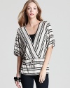 Quotation: Red Haute Top - Stripe Kimono Sleeve Wrap