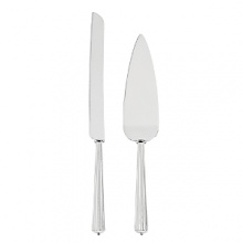 Monique Lhuillier for Royal Doulton Modern Love Metal Gifts feature modern shapes with intricate details. The collection of silver plated gifts are treated with a lacquer coating to eliminate fingerprinting and scratches and includes popular wedding gifts like frames, toasting flutes and a cake knife and server. Monique Lhuillier for Royal Doulton Modern Love Metal Gifts feature modern shapes with intricate details. The collection of silver plated gifts are treated with a lacquer coating to eliminate fingerprinting and scratches and includes popular wedding gifts like frames, toasting flutes and a cake knife and server.