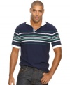 With bright stripes and a sleek contrast collar, Rocawear has perfected the polo.