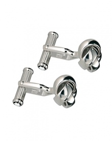Delicately rendered with an exquisite knot shape, this handsome pair of cufflinks offers modern sophistication to your professional attire. Delicately rendered with an exquisite knot shape, this handsome pair of cufflinks offers modern sophistication to your professional attire.