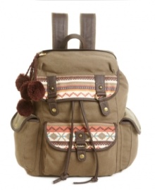 Pack leaders: A funky Southwestern print jazzes up the otherwise utilitarian Kayla backpack by American Rag. Pack leaders: A funky Southwestern print jazzes up the otherwise utilitarian Kayla backpack by American Rag.