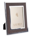 Make memories beautiful. The impeccably tailored Knotting Hill picture frame combines a traditional herringbone pattern with timeless silver plate. From Lauren Ralph Lauren.