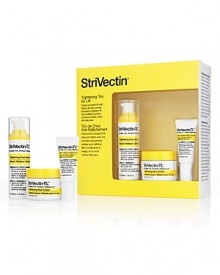 A new, three-piece, 30-day trial kit containing: Tightening Neck Cream A clinically proven anti-aging, firming neck treatment.Tightening Face Serum A deep penetrating, intensive cream-gel. StriVectin's New 360° Tightening Eye Serum A targeted solution for thin, lax skin around the eyes. A new, three-piece, 30-day trial kit containing: Tightening Neck Cream A clinically proven anti-aging, firming neck treatment.Tightening Face Serum A deep penetrating, intensive cream-gel. StriVectin's New 360° Tightening Eye Serum A targeted solution for thin, lax skin around the eyes.
