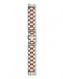 Triple link bracelet watch strap with deployment closure in from Michele. Triple link bracelet watch strap with deployment closure in from Michele.