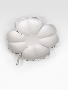 A stunning, silverplated four-leaf clover design destined to hold trinkets (or nothing at all) for generations to come. Stamped logo on bottom About 4¼ diam. Imported A stunning, silverplated four-leaf clover design destined to hold trinkets (or nothing at all) for generations to come. Stamped logo on bottom About 4¼ diam. Imported