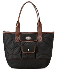 Join the quilted crowd with this vintage-inspired design from Fossil that goes anywhere with ease. Crafted in quilted nylon and trimmed with rich leather, its organized interior provides plenty of compartments for stowing all the essentials. Join the quilted crowd with this vintage-inspired design from Fossil that goes anywhere with ease. Crafted in quilted nylon and trimmed with rich leather, its organized interior provides plenty of compartments for stowing all the essentials.