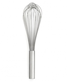 Be willing to whisk it all! This seasoned pro features a 7-wire construction made from sturdy and durable stainless steel that takes mixing and beating ingredients to the professional level, masterfully blending air into every mixture for fluffy, expert results. Be willing to whisk it all! This seasoned pro features a 7-wire construction made from sturdy and durable stainless steel that takes mixing and beating ingredients to the professional level, masterfully blending air into every mixture for fluffy, expert results.