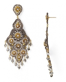 Delicate and dramatic. Michael Ases' beaded chandelier earrings are fabulously festive, at their best paired with a bold lip and glamourous attitude. Delicate and dramatic. Michael Ases' beaded chandelier earrings are fabulously festive, at their best paired with a bold lip and glamourous attitude.