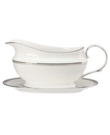 Metropolitan sensibility and modern design combine in Lenox's understated white bone china collection of dinnerware and dishes. Platinum gild along the edge is enhanced by a clean, platinum geometric pattern reminiscent of architectural details Metropolitan sensibility and modern design combine in Lenox's understated white bone china collection of dinnerware and dishes. Platinum gild along the edge is enhanced by a clean, platinum geometric pattern reminiscent of architectural details