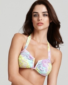 Hit the tropics with this floral print bikini from Nanette Lepore. In a splashy pattern and classic cut, this suit is as essential to your next vacation as a passport.