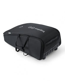 The Bugaboo transport bag is durable, functional and user-friendly. It provides additional protection for strollers during transport and has a padded handle and wheels for easy rolling, padded shoulder straps for carrying, and separate bags for front and rear wheels. The Bugaboo transport bag is durable, functional and user-friendly. It provides additional protection for strollers during transport and has a padded handle and wheels for easy rolling, padded shoulder straps for carrying, and separate bags for front and rear wheels.