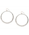 Vince Camuto proves to be very well rounded with these drop earrings. Crafted from rose gold-tone mixed metal, the pair dazzles with glass crystal pave accents. Approximate drop: 2-1/2 inches.