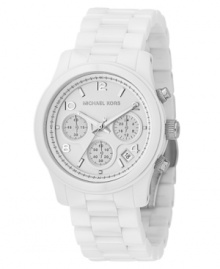 Dress up in a versatile watch as white as snow by Michael Kors.